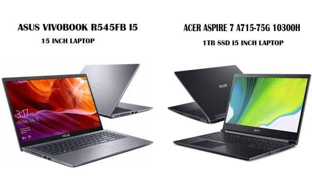 مقایسه لپ تاپ 15اینچی ایسر مدل ASPIRE 7 A715-75G i5 10300H 1TB با لپ‌تاپ 15 اینج ایسوس مدل R545FB i5